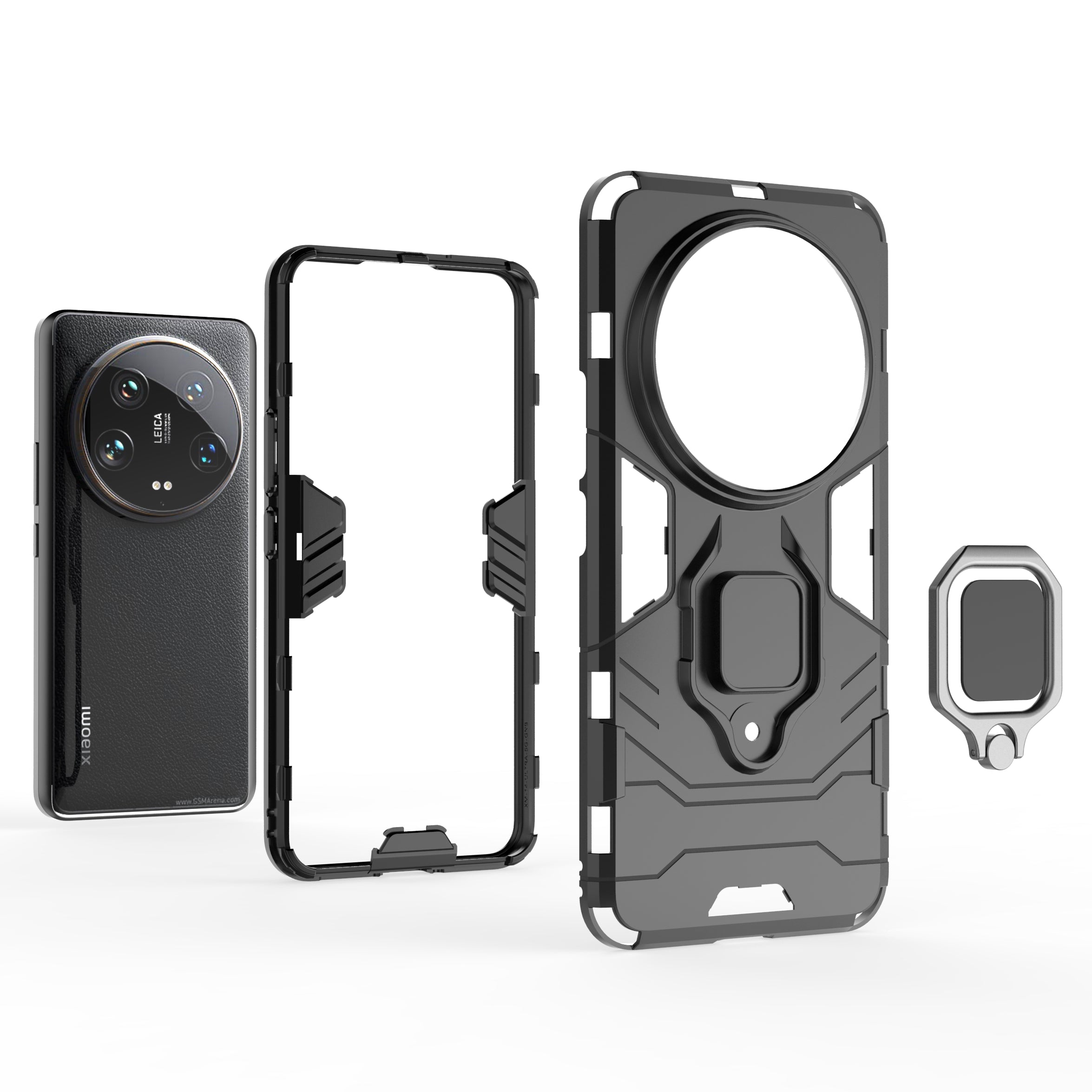 For Xiaomi 14 Ultra Case Ring Holder Kickstand PC+TPU Hybrid Phone Cover For Xiaomi 14 Ultra Case Ring Holder Kickstand PC+TPU Hybrid Phone Cover